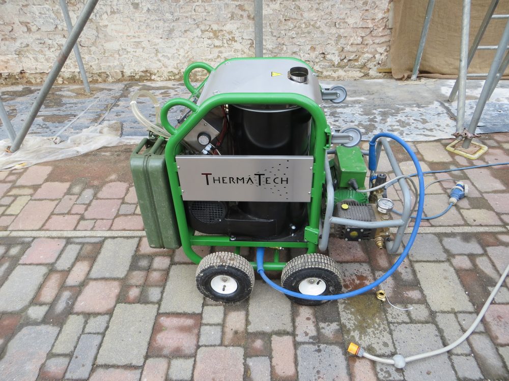 this image shows the thermtech masonry paint removal equipment we use. This is similar to the doff paint removal system also. what is the best way to remove paint. what is the easiest way to remove paint. chemical free paint removal. paint removal cost